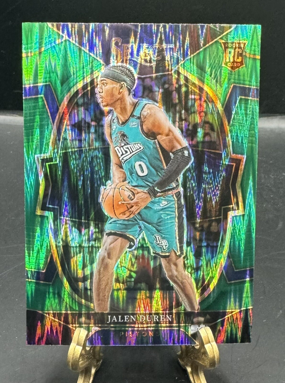 2022-23 Select Concourse Green Shock Prizm Rookie Card RC #98 Jalen Duren