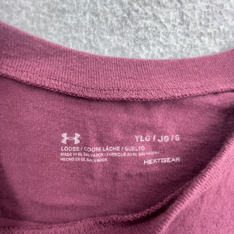 Under Armour Shirt Girls Youth Large Pink Project Rock Short Sleeve T Shirt - Image 3 of 4