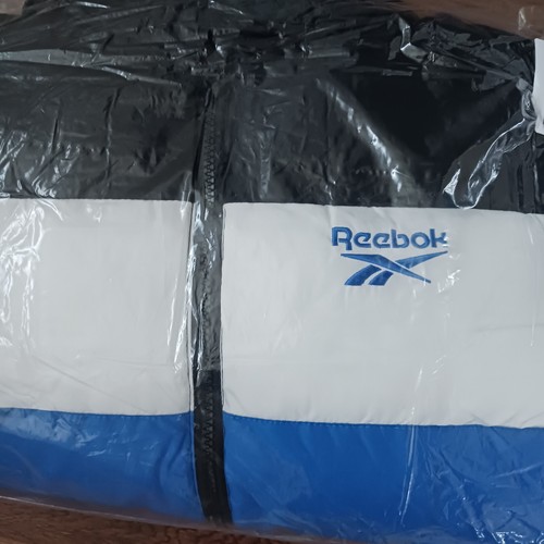 REEBOK COLORBLOCK HOODED PUFFER COAT BLUE FLEECE KIDS SIZE 8 NWT $85 - Picture 4 of 8