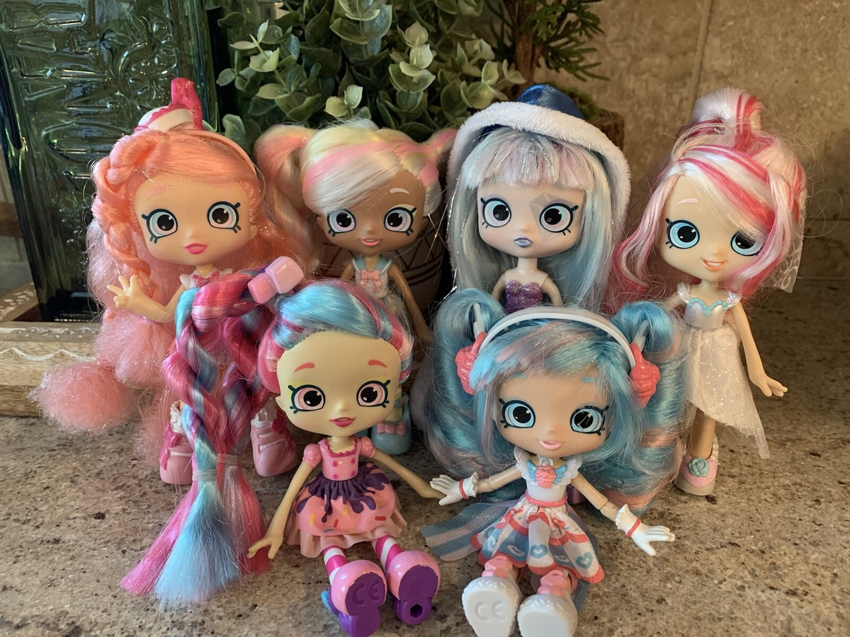 Shopkins Shoppies (6) Bubbleisha, Jessicake, Pinkie Cola, Marsha, Gemma,  Bridie