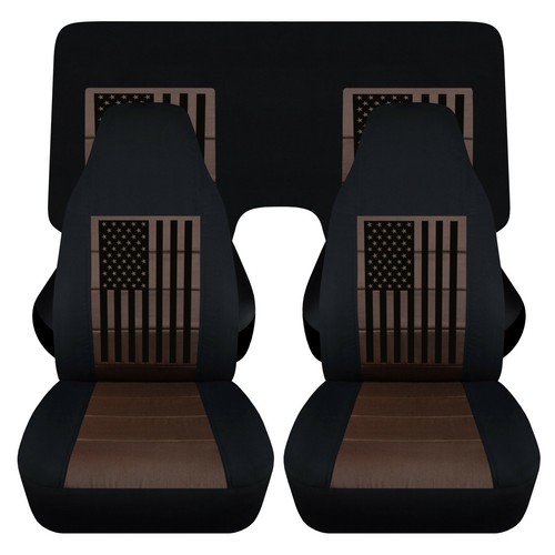 Fundas de bandera americana para cubreasientos delanteros y traseros Chevy Camaro 1970-2002 - Imagen 3 de 6
