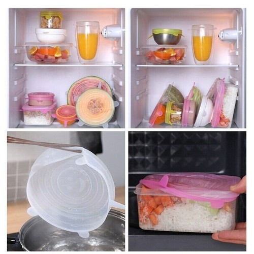 Reusable Stretch Silicone Lids Food Container Bowl Covers Flexible Cups Jar Can - Picture 14 of 19