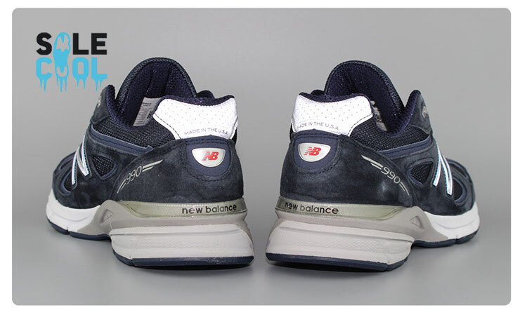 New Balance 990 v4 width:D Shoes Mens Blue Gray Suede Sneakers