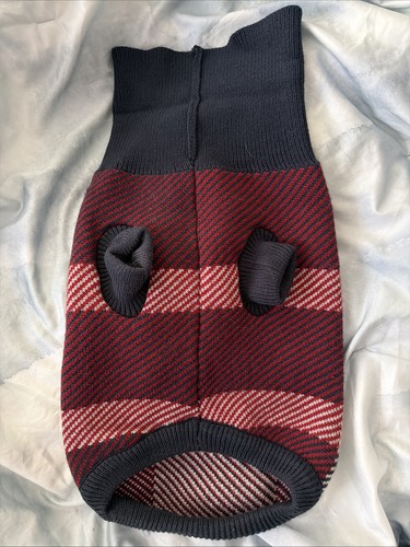 BARBOUR Marlow Navy Red Winter Plaid Dog Jumper Sweater Size Large
