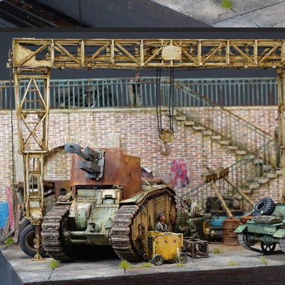 1/35 Building Model Kit 1:35 Scale DIY Scene Factory Diorama Scenery Layout