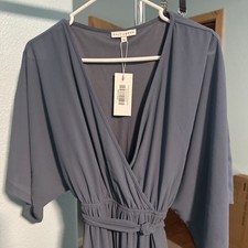 Baltic Born Women's Size M Kia Kimono Sleeve Side Slit Chiffon Maxi Dress Boho