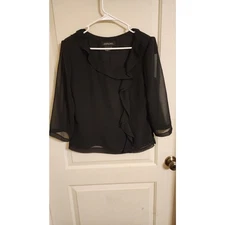 Cynthia Howie Maggie Boutique Mesh Ruffle Detail Blouse