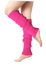 Pleneal Leg Warmers for Women - Leg Warmers 80s Ribbed Knitted Long Hot Pink