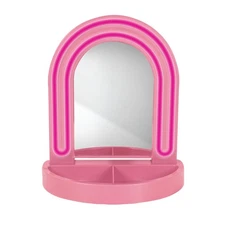 LED Vanity Mirror with Tray, for Desk, Dressing Table, Light Up Mirror for Ma...
