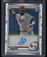 2020 Bowman Chrome #CPA-KSI Kendall Simmons Prospect Autographs