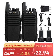 Long Range Walkie Talkies Retevis RT22 FRS Rechargeable VOX Two Way Radios 2Pack