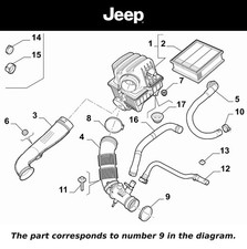 Genuine JEEP Air Cleaner Intake Hose Collar Clamp 57mm Retaining Clip Renegade