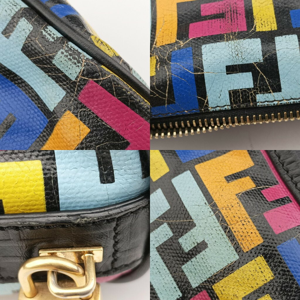 FENDI Hand Bag Tote Purse FF Zucca PVC Coated Canvas Multicolor Authentic thumbnail 24