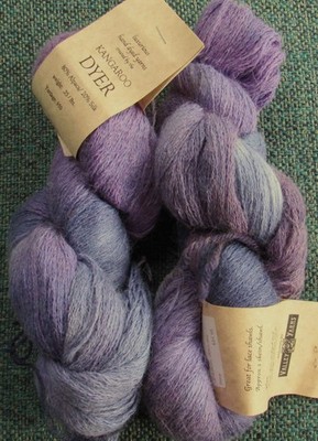 2 Hanks (950 yds ea) LOT Alpaca Silk KANGAROO DYER Lace Wt Luxury Yarn SEAGLASS