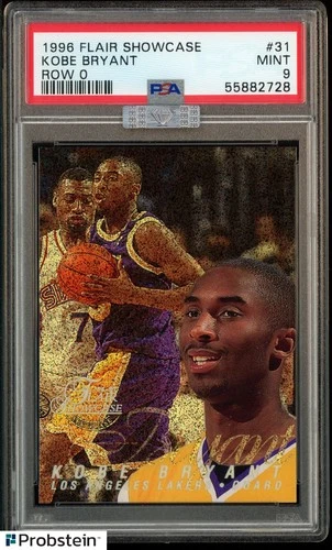 1996-97 Flair Showcase Row 0 Kobe Bryant RC Rookie HOF PSA 9 MBA SILVER DIAMOND