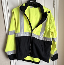 Berne Hi-Vis Reflective Hooded Fleece Jacket ANSI/ISEA Class 3 L Yellow/Black