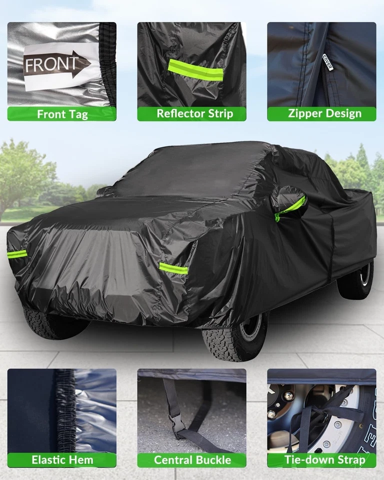 For Dodge Ram 1500 Crew Cab Pickup Truck Car Cover Outdoor Rain Snow Protector Foto 4 de 4