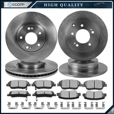 Front Rear Rotors Ceramic Pads For 2013 - 2015 Hyundai Sonata Kia Optima Solid