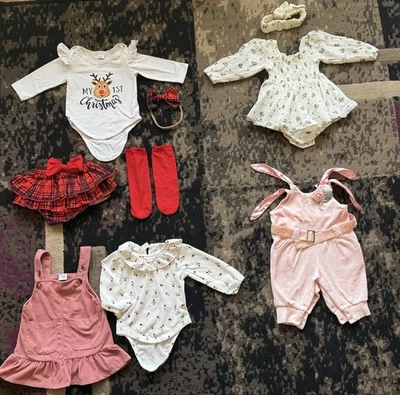 9Teile Baby Mädchen Festliche Kleidung Weihnachten Geburtstag Party Outfit 3-6M - Bild 1 von 4
