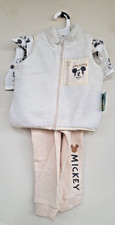 Disney Mickey Mouse 3-Piece Baby Outfit Set Vest Shirt Pants Off-White 18M 549-7