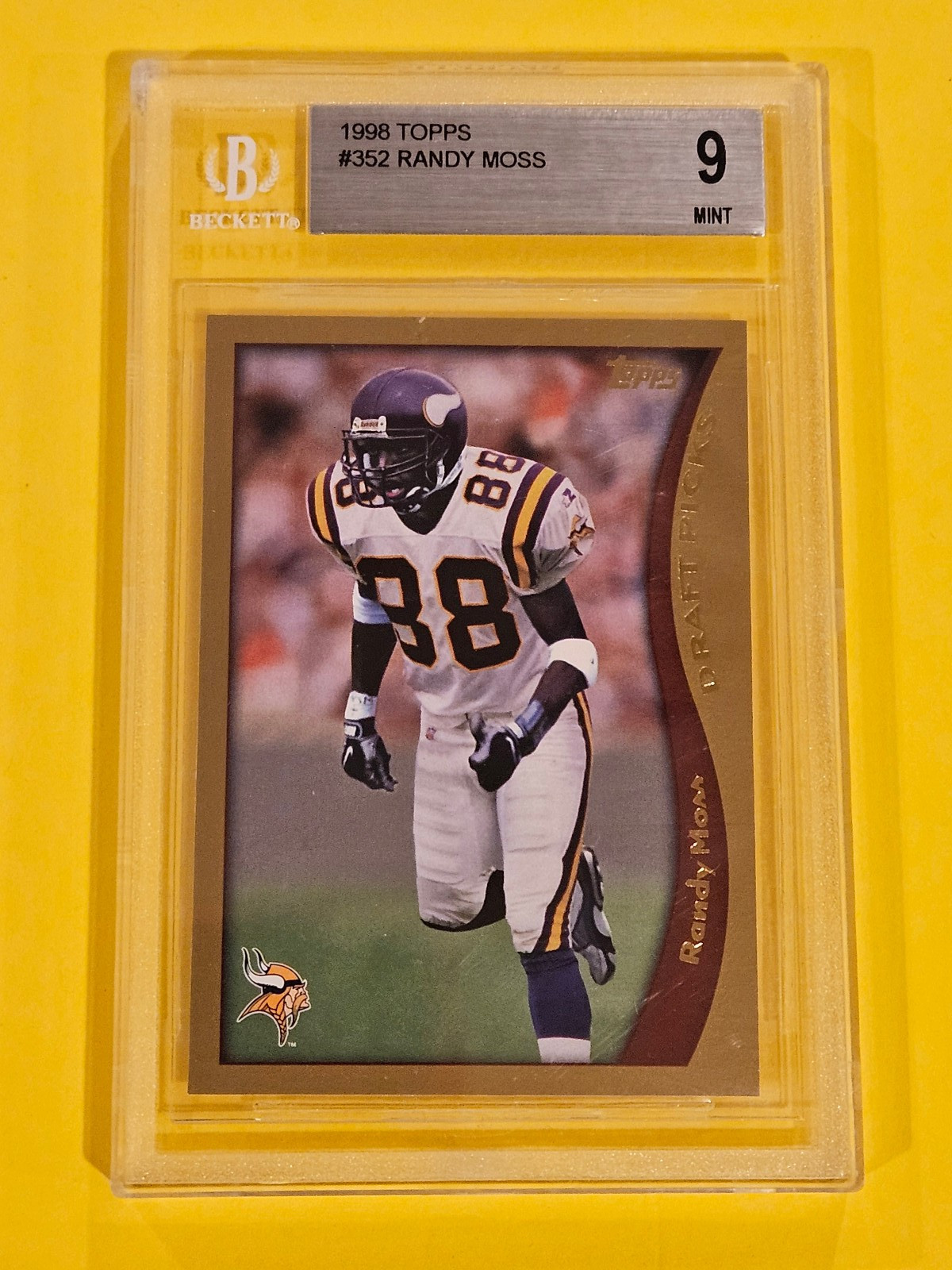 1998 Topps Draft Picks Randy Moss #352 BGS 9.0 Rookie RC HOF Vikings