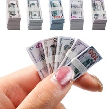 500 Pcs Miniature Scene Dollars 1:12 Mini Dollar Fake Bills 5 10 20 50 100 Dolla