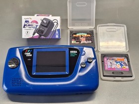 RARE BLUE Sega Game Gear 1994 | CLEANED, RECAPPED & TESTED | w/ 2 Games