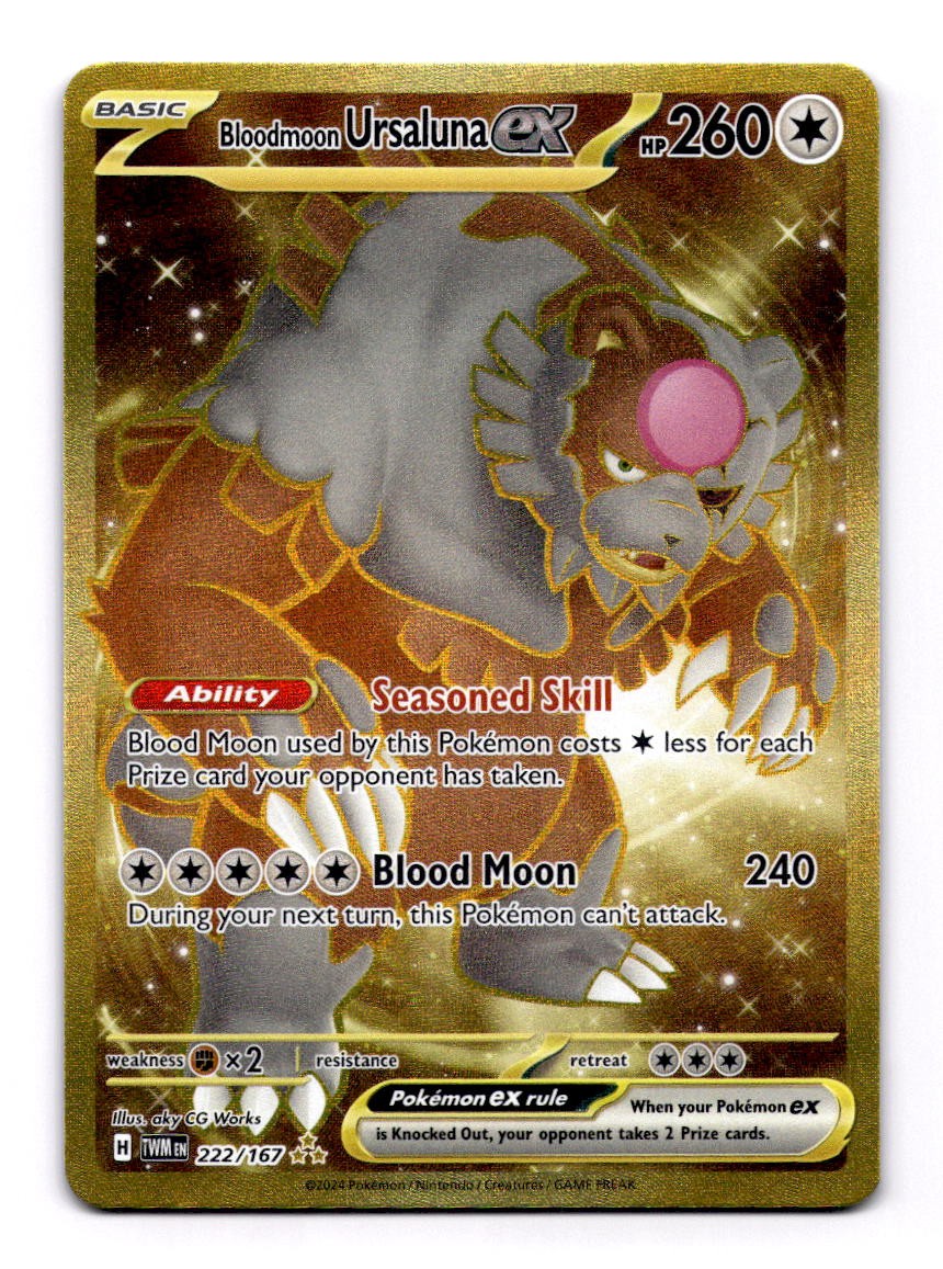 Bloodmoon Ursaluna ex 222/167 Hyper Rare Pokemon TCG SV06:Twilight Masquerade NM