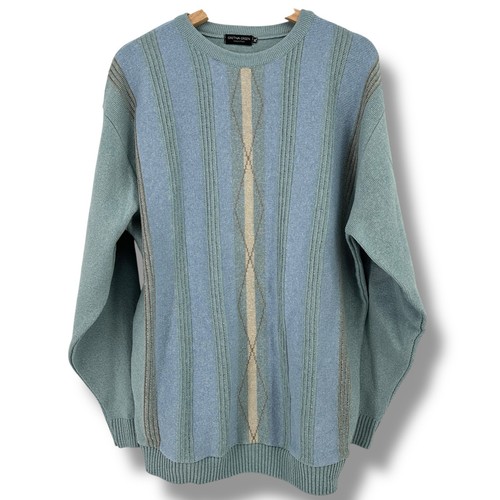 Gretna Green Argyle Knit Grandpa Sweater Mens Size XL Made In UK