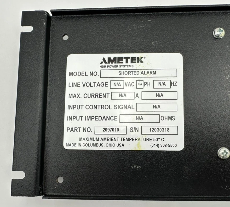 AMETEK SHORTED ALARM PART NO. 2097010 - Image 3 of 4