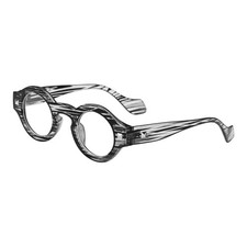 Sunglasses for Women Men, PC Retro Round Frame Sunglasses, Stripe Gray