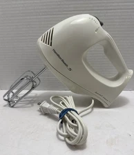 Vintage Hamilton Beach Handheld Mixer 62520 Bowl Rest 5 Speed White