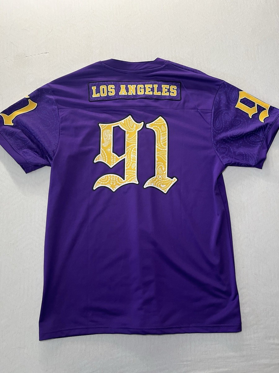 Death Row Records Los Angeles 91 Jersey Shirt Purple Paisley Hip Hop 2XL View 6