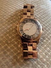 Marc Jacobs Quartz Watch MBM3207 Men Rose Gold Tone Steel. Running. Henry Skelet
