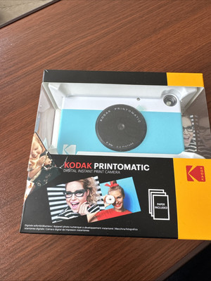 KODAK Printomatic Digital Instant Print Camera, Uses Zink 2x3'' Photo Paper, Blue