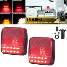 Wireless Trailer Lights Magnetic LED Tow Light Turn Signal Brake Reverse Stop EA