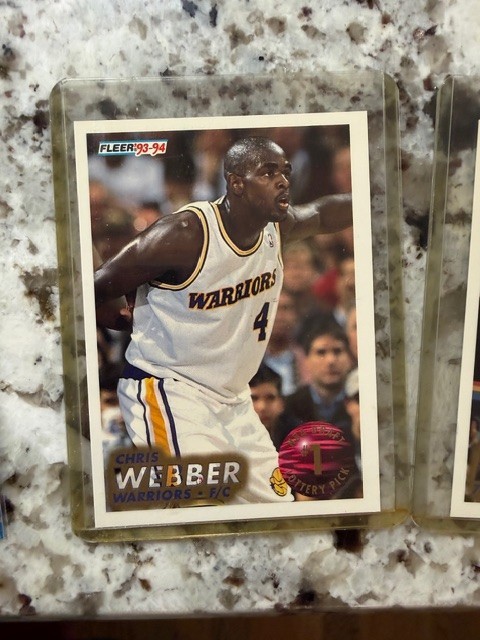 1993-94 FLEER NBA DRAFT LOTTERY PICK EXCHANGE CARD WARRIORS CHRIS WEBBER #1