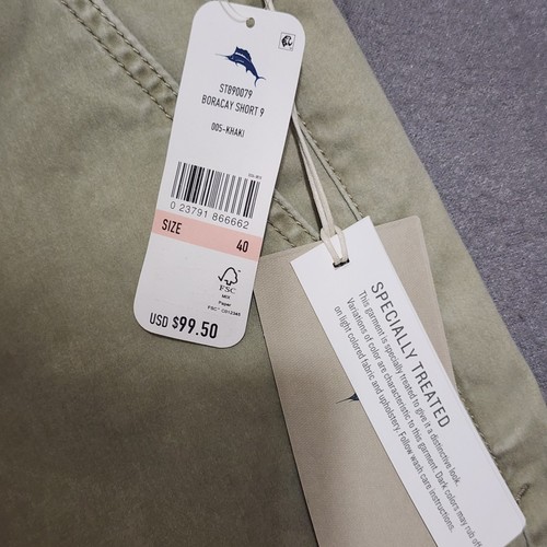Short chino homme Tommy Bahama Boracay plat devant 7" taille 40 kaki neuf avec étiquette 99€ neuf - Photo 6/12