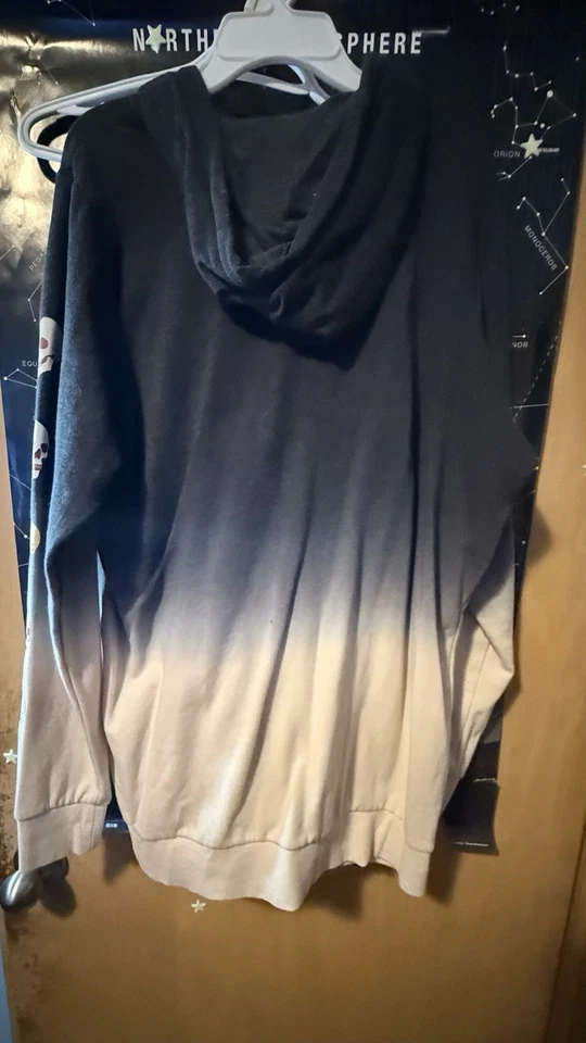 Túnica tórrida cremallera sudadera con capucha acogedora polar calaveras teñido negro tórrido talla 00 10/12 Foto 2 de 4