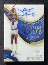 49/49 ≈1/1 2019-20 Panini Immaculate Collection Julius Erving Scorers Club Auto