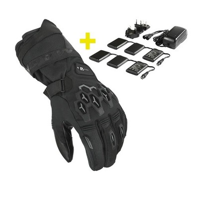 Motorradhandschuhe Motorrad Heizung Macna Rafina RTX 12V 3A INKLUSIVE BATTERIEN schwarz
