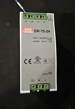 Mean Well DR-75-24 Power Supply DIN Rail Mount 24VDC 3.2A 75W 100/240VAC