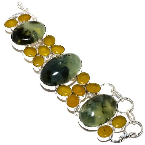 Bracciale In Argento 925 Con Topazio Mistico - Fatto A Mano, Regolabile, Gioiello Unisex