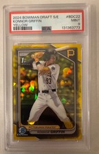 2024 Bowman Draft Sapphire Konnor Griffin Chrome Yellow /75 Pirates PSA 9