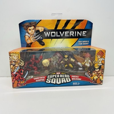 Deadpool Sabretooth Wolverine Phoenix Marvel Superhero Squad NIP X-Men Hasbro
