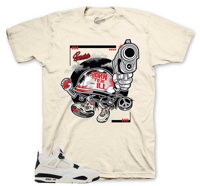 Shirt To Match Jordan 4 Flight Club Sail Black Shoes -  Born ill  Sneaker Tees