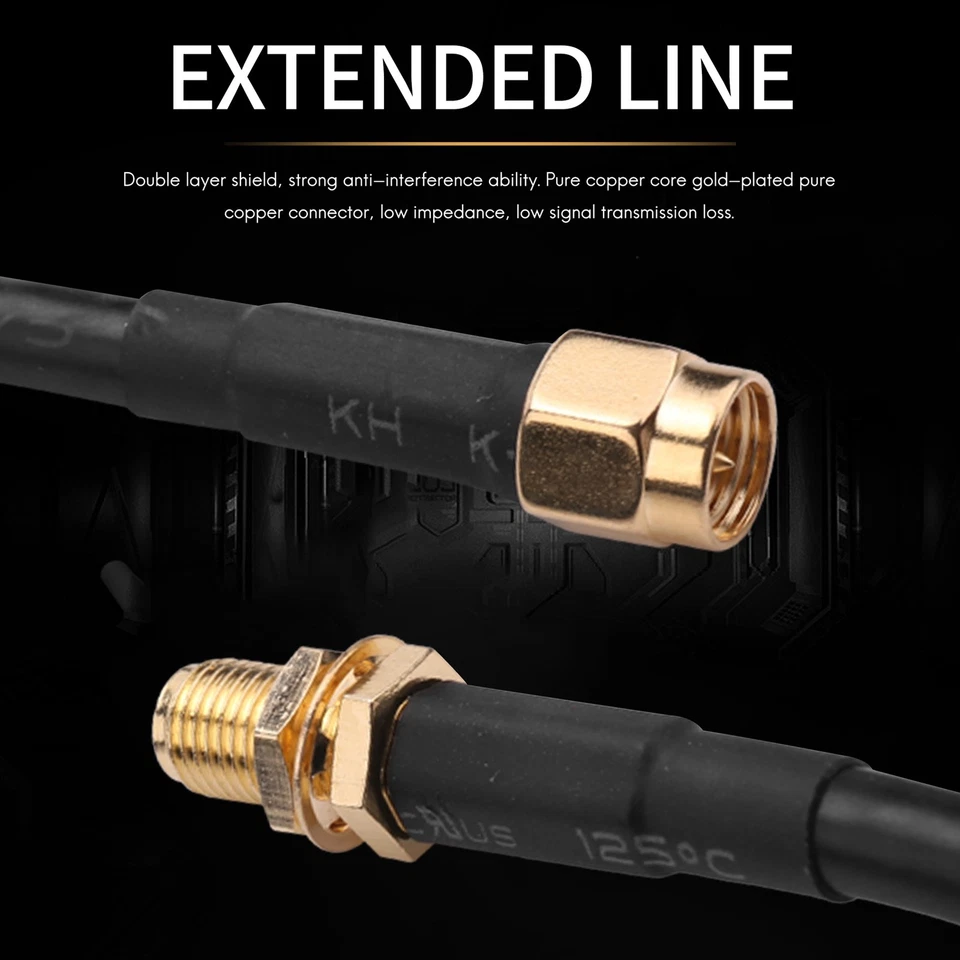SMA WiFi Antenna Extension 10M SMA Male to SMA Female Low Loss RG58 Coaxial8158 - Image 2 of 4