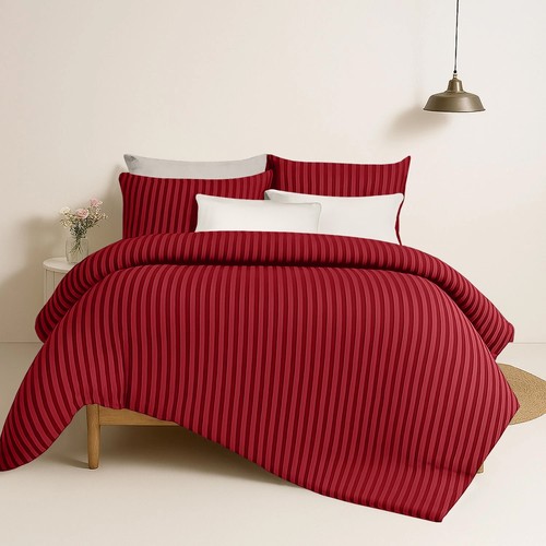 ÄGYPTISCHE STREIFEN BETTBEZUG SET WEICHE STEPPDECKE BETTWÄSCHE SET DOPPEL KING SIZE UK - Bild 9 von 80