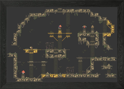 Pixel Art Platformer Level Design Gerahmtes Wandbild Poster Leinwanddruck Bild