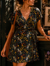 Urban Outfitters Women Velvet Tiger Snake Jungle Wrap Dress Medium Whimsigoth